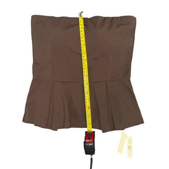 OGL Move Strapless Peplum Active Top Brown NWT Size Small - Picture 3 of 8